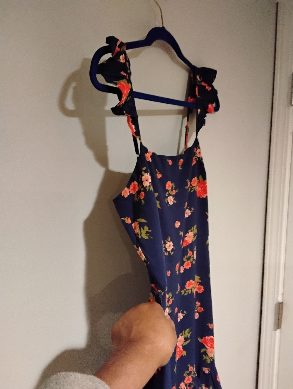 Sugarlips Navy Maxi Dress with Red Floral Print - Picture 5 of 9